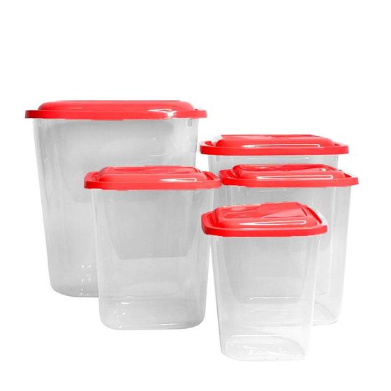 Imagem de Kit Porta Mantimentos Com 5 Peças Uninjet - Rosa