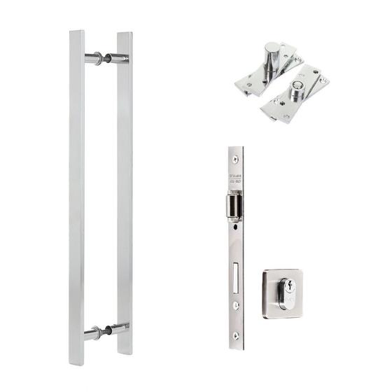 Kit Porta Pivotante Puxador + Fechadura Rol+ Dobradiça Menor preço em Kit Porta Pivotante Puxador + Fechadura Rol+ Dobradiça