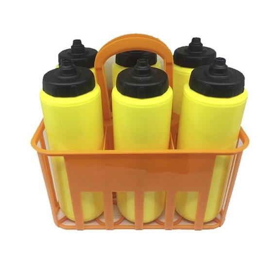 Kit Porta Squeeze Laranja com 6 Squeeze s/ logo amarela preta Rythmoon Menor preço em Kit Porta Squeeze Laranja com 6 Squeeze s/ logo amarela preta Rythmoon