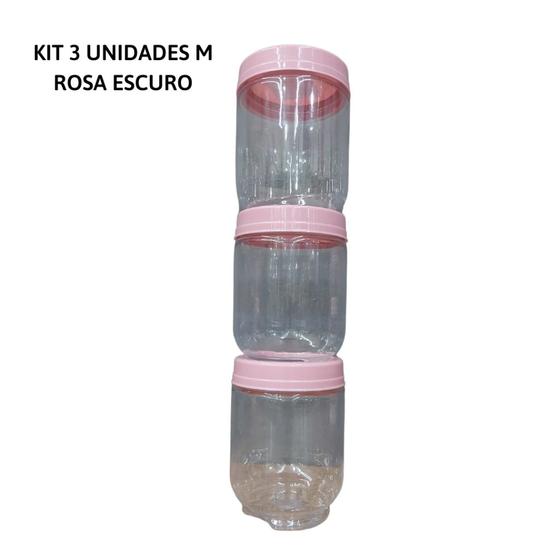 Imagem de KIT Porta Temperos Organizador Pote Gire e Trave Empilha Fácil BPA Free 155ml /380ml PLASÚTIL