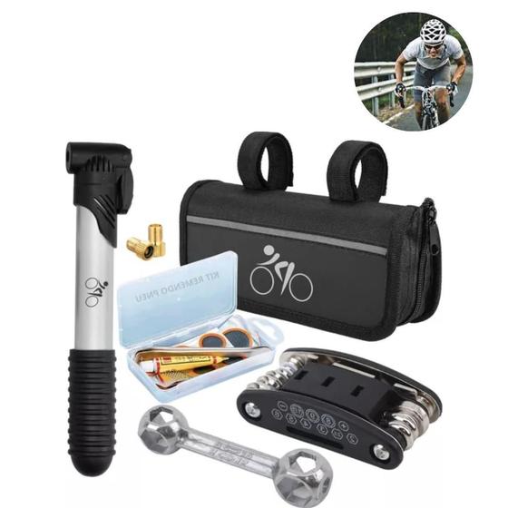 Imagem de Kit Portátil Ferramentas Bike Ciclismos Remendo Pneus E