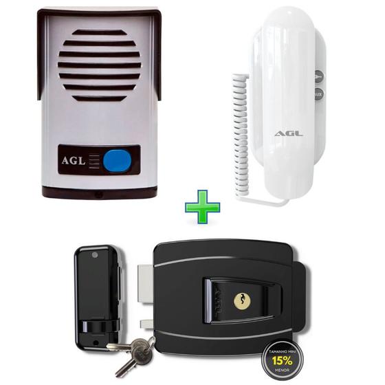 Kit Porteiro Eletrônico Interfone + Fechadura Elétrica Agl Menor preço em Kit Porteiro Eletrônico Interfone + Fechadura Elétrica Agl