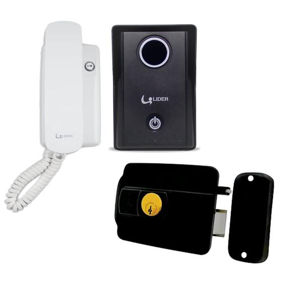 Kit Porteiro Eletrônico Líder Touch LR-570 Smart + Fechadura Lotus Chave Simples líder LR-120S Menor preço em Kit Porteiro Eletrônico Líder Touch LR-570 Smart + Fechadura Lotus Chave Simples líder LR-120S