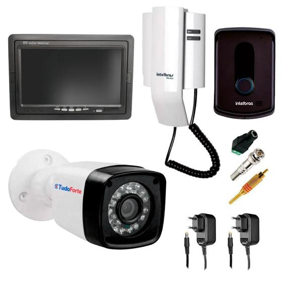 Imagem de Kit Porteiro Intelbras IPR8010 com 01 Câmera Infra Bullet e Tela Monitor 7" LCD Colorido