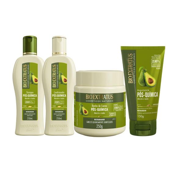 Kit Pós Química Abacate E Jojoba (Shampoo/Condicionador/Banho de