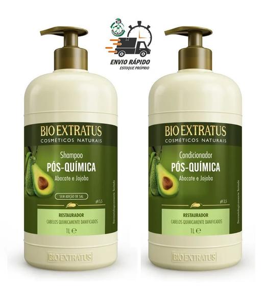 Imagem de Kit Pós Química Bio Extratus Shampoo + Cond Restaurador 1L
