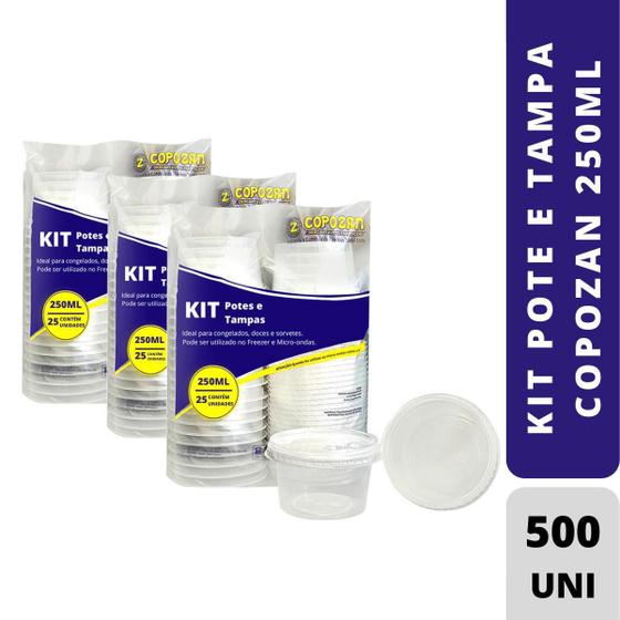 Imagem de Kit Pote 250Ml Pp Copozan Cx 20X25