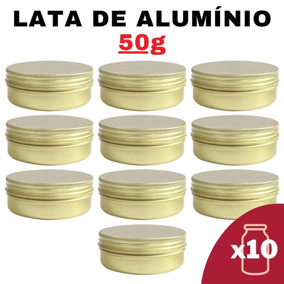 Imagem de Kit Pote Lata Alumínio Multiuso Dourado Vela, Cosméticos,