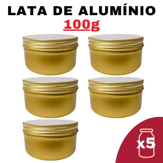Imagem de Kit Pote Lata Alumínio Multiuso Dourado Vela, Creme,