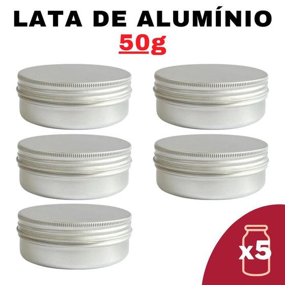 Imagem de Kit Pote Lata Alumínio Multiuso Prata Vela, Cosméticos,