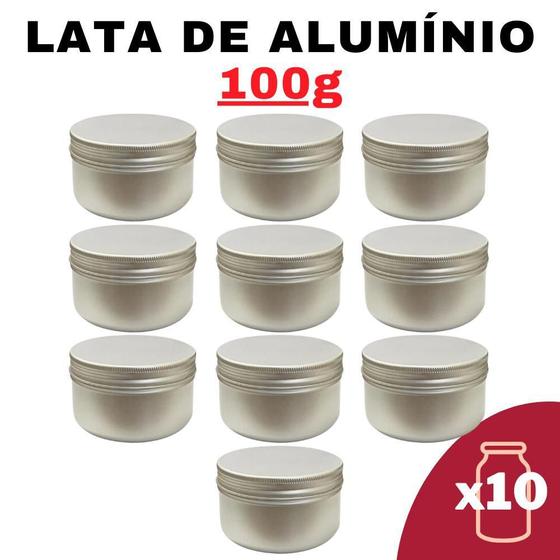 Imagem de Kit Pote Lata Alumínio Multiuso Prata Vela, Creme,