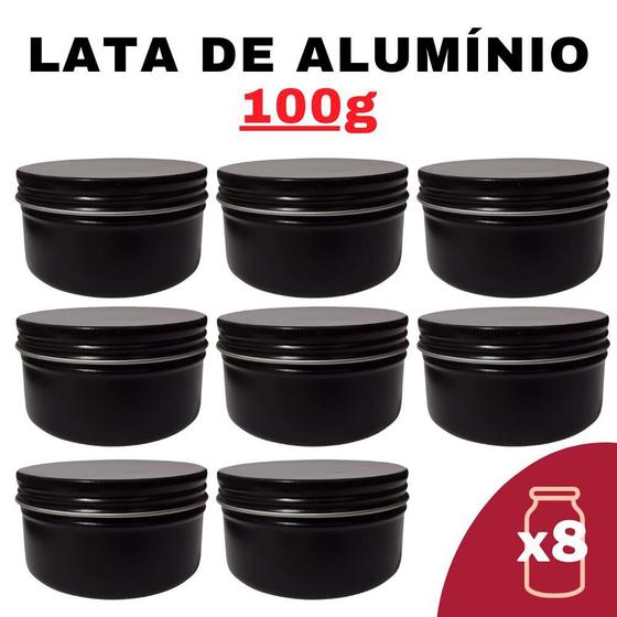 Imagem de Kit Pote Lata Alumínio Multiuso Preto Vela, Creme,