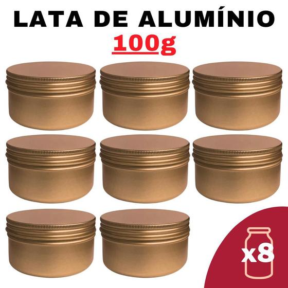 Imagem de Kit Pote Lata de Alumínio Multiuso - Bronze - Vela, Creme, Cosméticos e Armazenamento Diverso (100g)