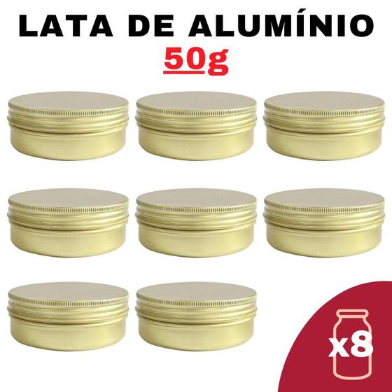 Imagem de Kit Pote Lata de Alumínio Multiuso - Dourado - Vela, Cosméticos, Creme e Armazenamento Diversos (50g)