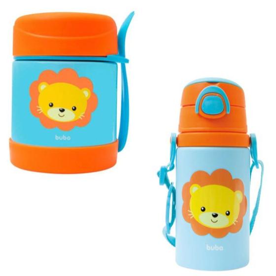 Kit Pote Térmico e Garrafa Alumínio Buba Leão Menor preço em Kit Pote Térmico e Garrafa Alumínio Buba Leão