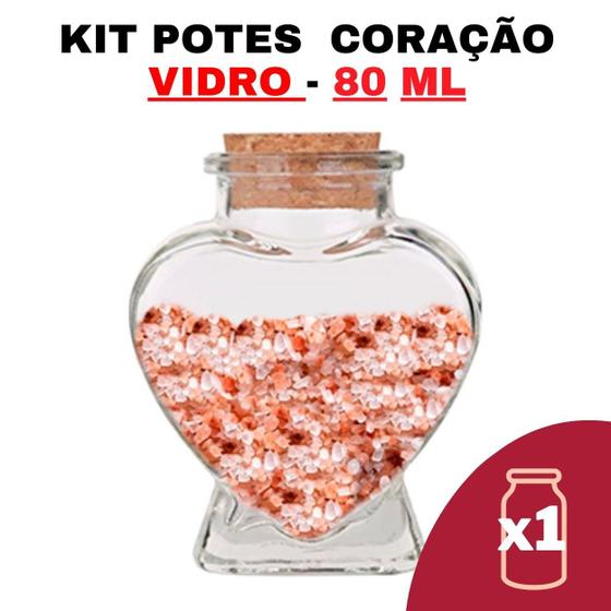 Imagem de Kit Potes de Temperos e Condimentos Tipo Coração 80ml