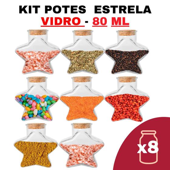 Imagem de Kit Potes De Temperos E Condimentos Tipo Estrela 80Ml