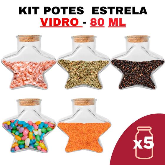 Imagem de Kit Potes De Temperos E Condimentos Tipo Estrela 80Ml