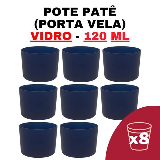 Imagem de Kit Potes De Vidro Patê Jateado ul Escuro 120Ml