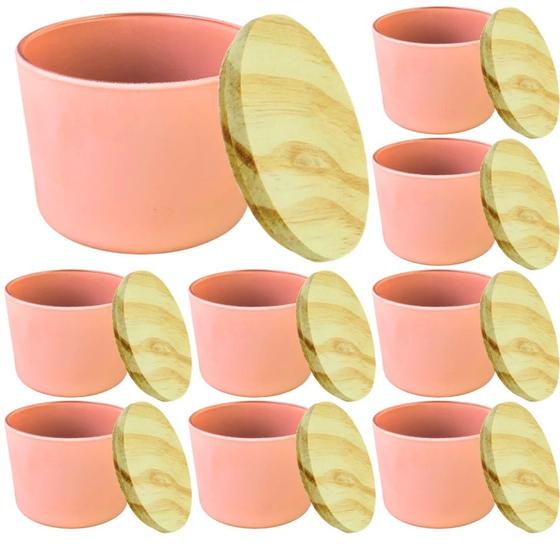 Imagem de Kit Potes de Vidro Patê Rosa Jateado C/Tampa 120ml