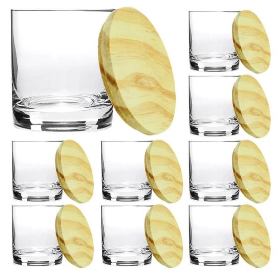 Imagem de Kit Potes de Vidro Patê/Whisky  220ml Transparente Com Tampa