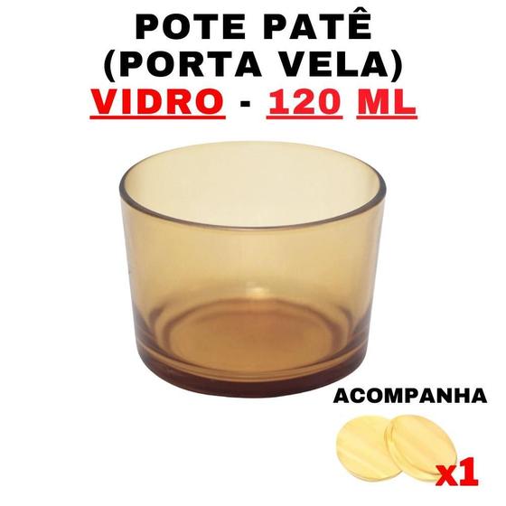 Imagem de Kit Potes De Vidro Translúcido Dourado Patê C/Tampa 120Ml