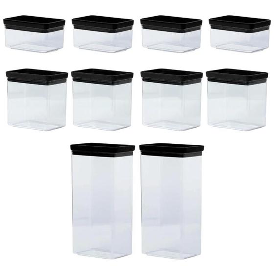 Imagem de Kit Potes Herméticos Black Paramount Lumini 580ml 1300ml 26