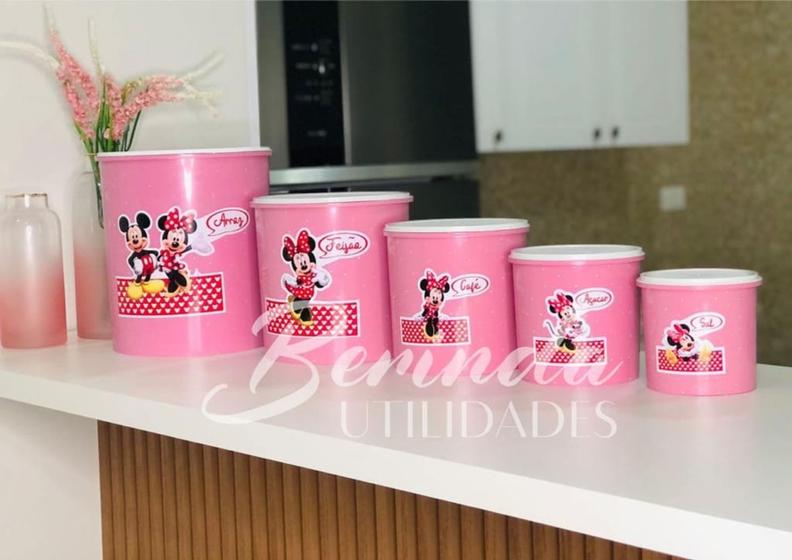 Imagem de  kit potes mantimentos 5 peças cozinha minnie