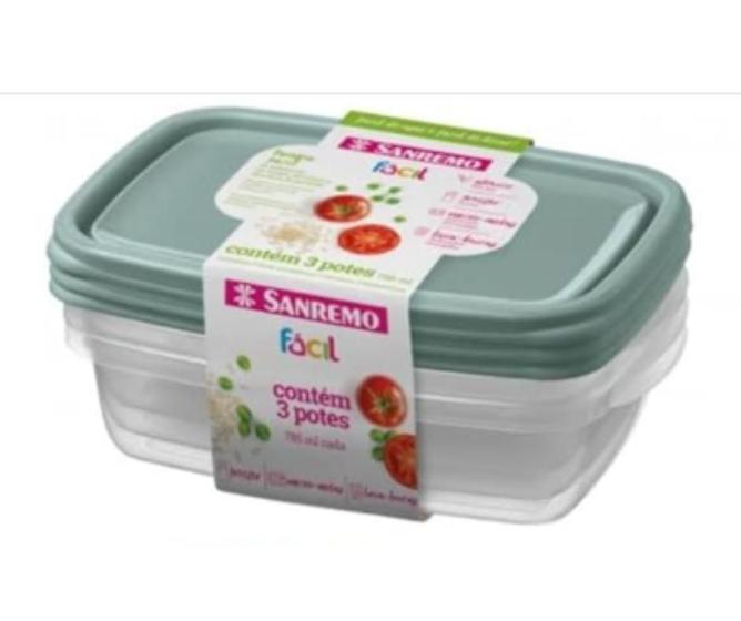 Imagem de Kit Potes Plastico 12 Peças Sanremo 785ml Freezer Microondas