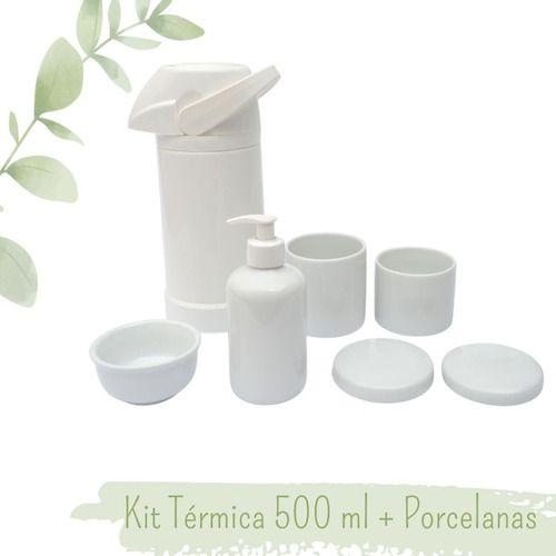 Imagem de Kit Potes Porcelana Bebe Termica Higiene Sabonete Gel