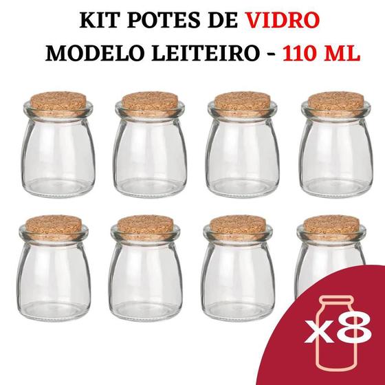 Imagem de Kit Potes Temperos Condimentos Vidro Tipo Leiteira Cozinha