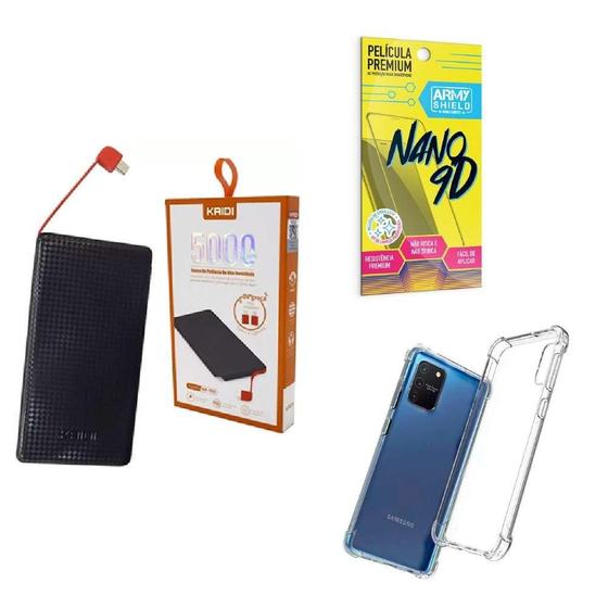 Imagem de Kit Power Bank 5.000Mah + Capa Samsung S10Lite + Película 9D