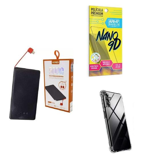 Imagem de Kit Power Bank 5.000Mah + Capinha Samsung A04S + Película 9D