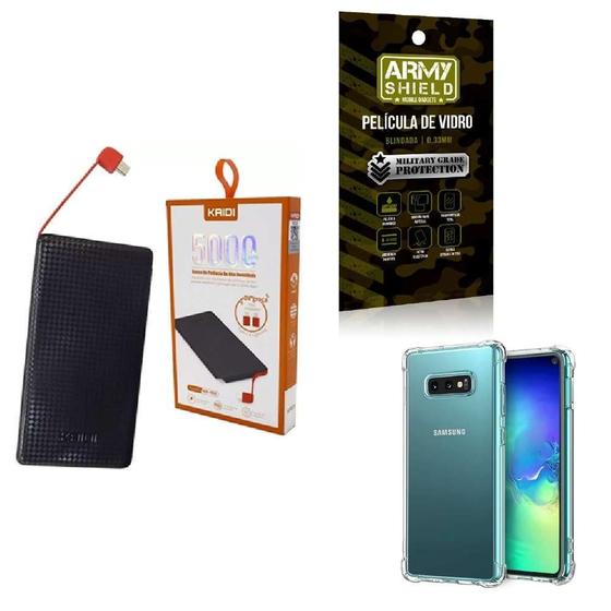 Imagem de Kit Power Bank 5.000Mah + Capinha Samsung S10E + Película 3D