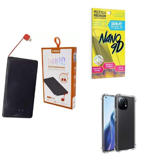 Imagem de Kit Power Bank 5.000Mah + Capinha Xiaomi Mi11 + Película 9D