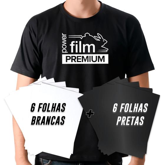 Imagem de kit Power Film Premium 6+6 - Preto e Banco - A4 -12 Folhas