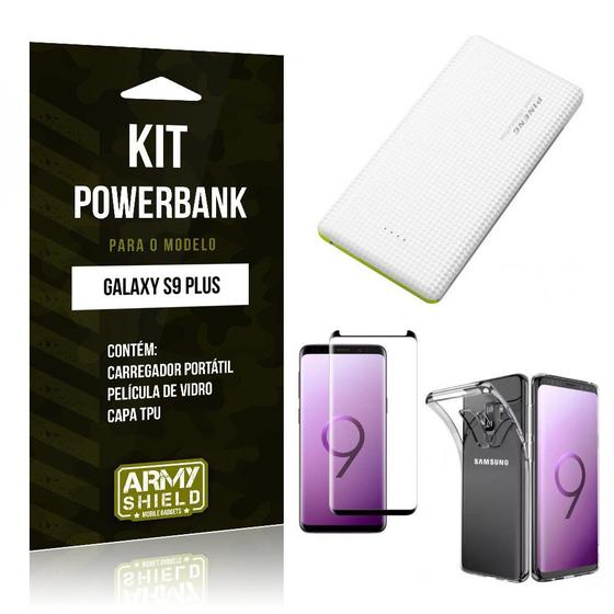 Imagem de Kit Powerbank Tipo C Galaxy S9 Plus Powerbank + Película + Capa - Armyshield