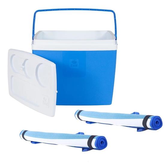 Imagem de Kit Praia Azul com 2 Esteiras 1,80 M + Caixa Termica Cooler 19 L  Bel 