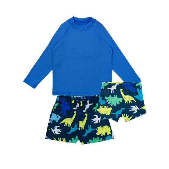 Imagem de Kit Praia Menino Blusa Proteção Uv+ Sunga + Bermuda Infantil