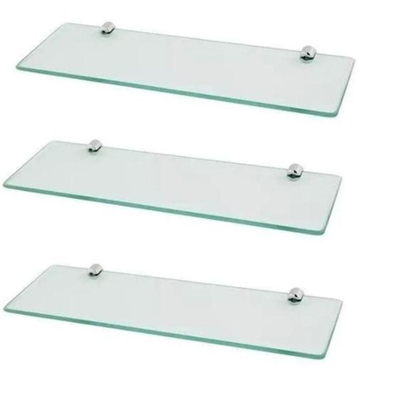 Imagem de Kit prateleira de vidro para banheiro 40x10 com 3 unidades GABIART