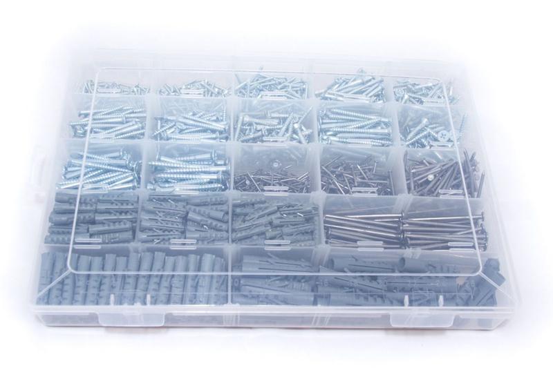 Imagem de Kit Praticidade com 1775 pregos parafusos philips e buchas