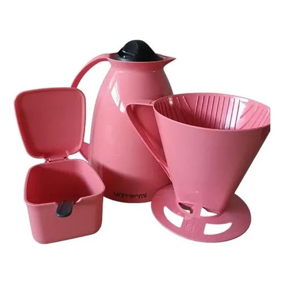 Kit Prático Café Garrafa+Açucareiro+Suporte Filtro Unitermi Chá e
