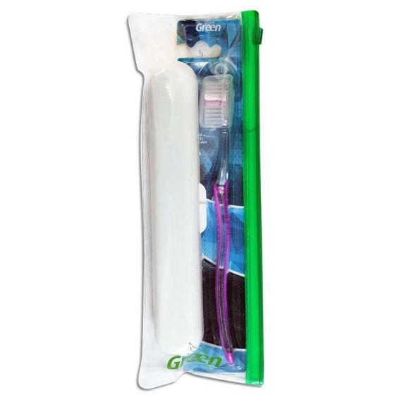 Imagem de Kit Prático Escova de Dente com Estojo e Nécessaire Green