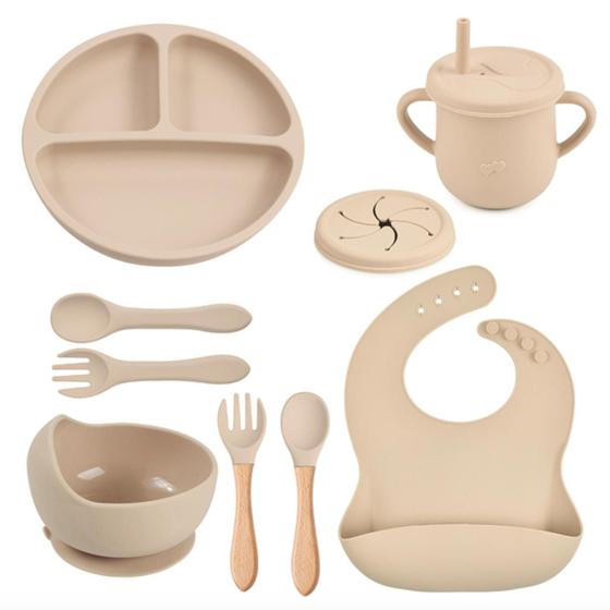 Imagem de Kit Prato Bebe Infantil Introdução Alimentar Completo 9 pcs