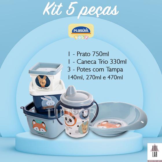 Imagem de Kit Prato Caneca Copo com Alça Trio 3 Potes Conect com Tampa
