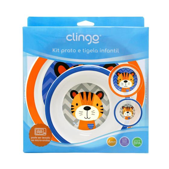 Imagem de Kit Prato E Tigela Tigre - Clingo