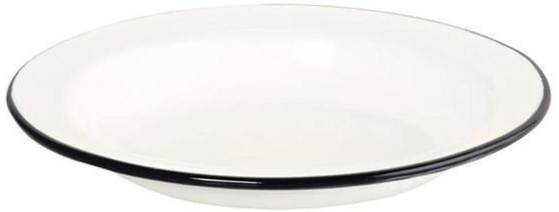 Imagem de Kit Prato Esmaltado 22/560Ml Branco Ewel - Com 12 Unidades