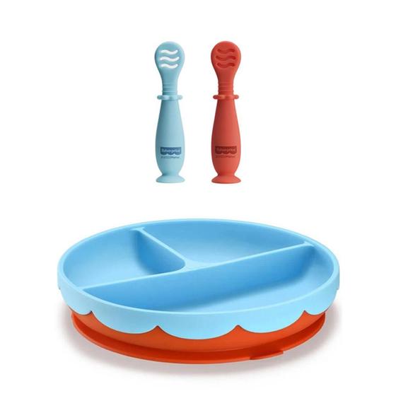 Imagem de Kit Prato Infantil + Colheres Ventosa ul - Fisher Price