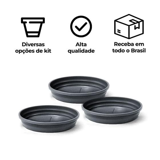 Imagem de Kit Prato para Vaso 2,5 cm Nutriplan - 6 Unidades