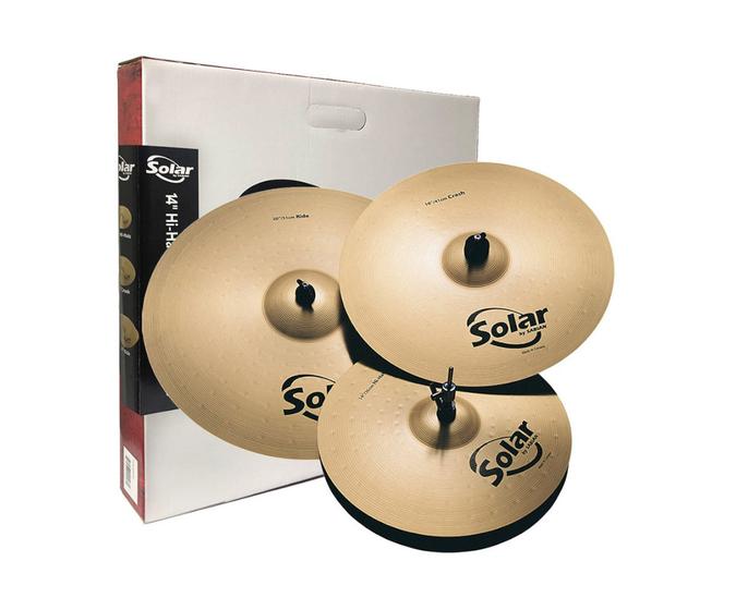 Imagem de Kit prato sabian 14hh/ 16cr/ 20rd solar performance setsol5003p